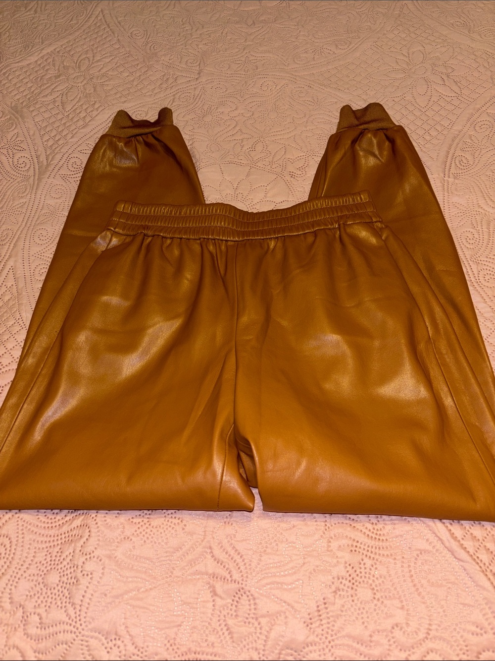 Aluce -+ Olivia Faux Leather Jogger Pants - Brown
